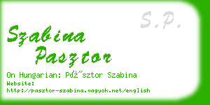 szabina pasztor business card